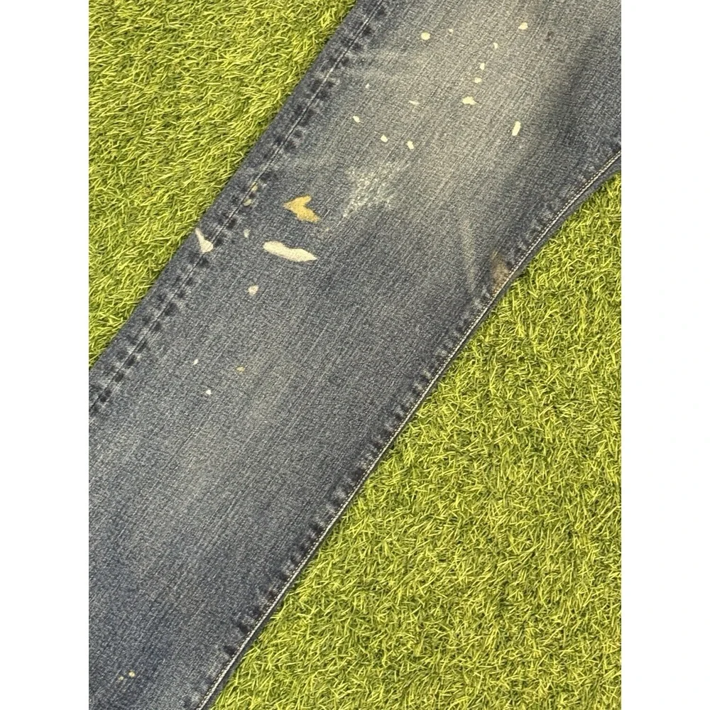 Polo Ralph Lauren Varick Slim Straight Jeans 35 x 32 Blue Jean‎ Denim Distressed